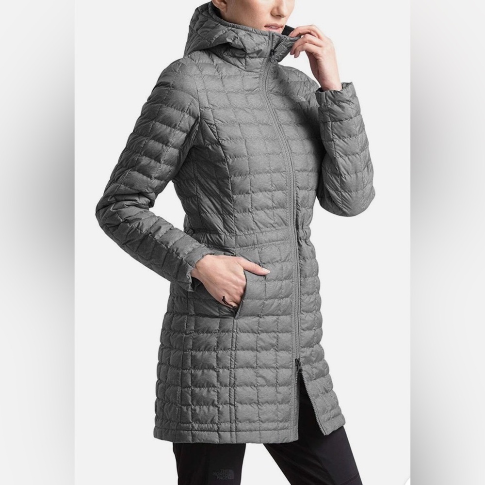 WOMEN'S THE NORTH FACE GREY HEATHER  THERMOBALL ECO PARKA JACKET XS